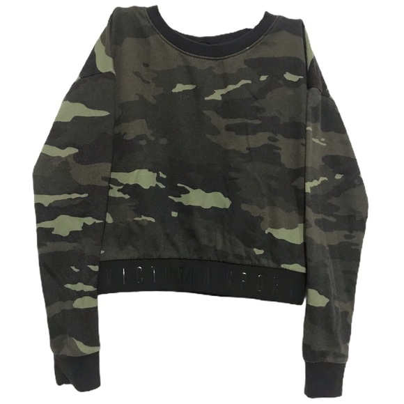 Victoria’s Secret Sport Camo Cropped Comfy Sweatshirt - Picture 3 of 6